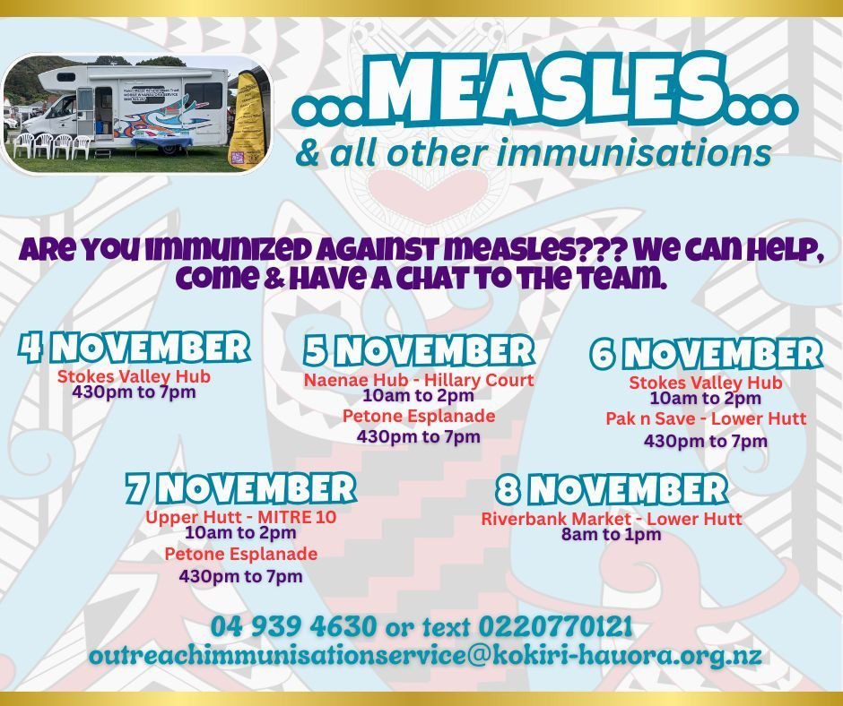 Immunisation Clinics   4 Nov   8 Nov